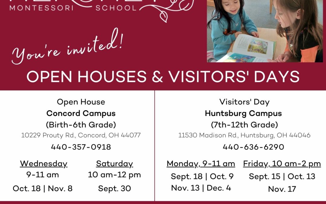 Learn More About Hershey Montessori School: Attend an Upcoming Open House or Visitors’ Day